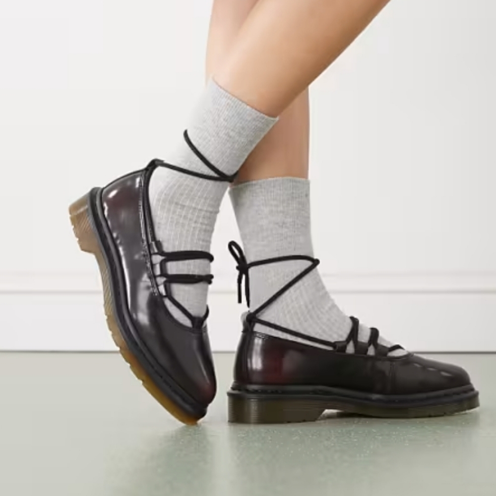 Dr. Martens Elphie Lace-Up Shoes in Dark Cherry